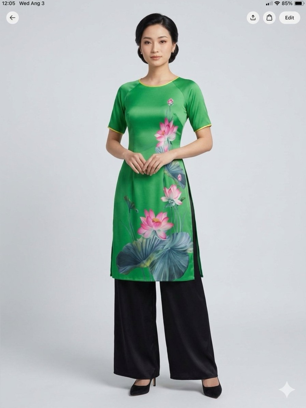 Vietnamese Ao Dai Silk Tunic Dress size S